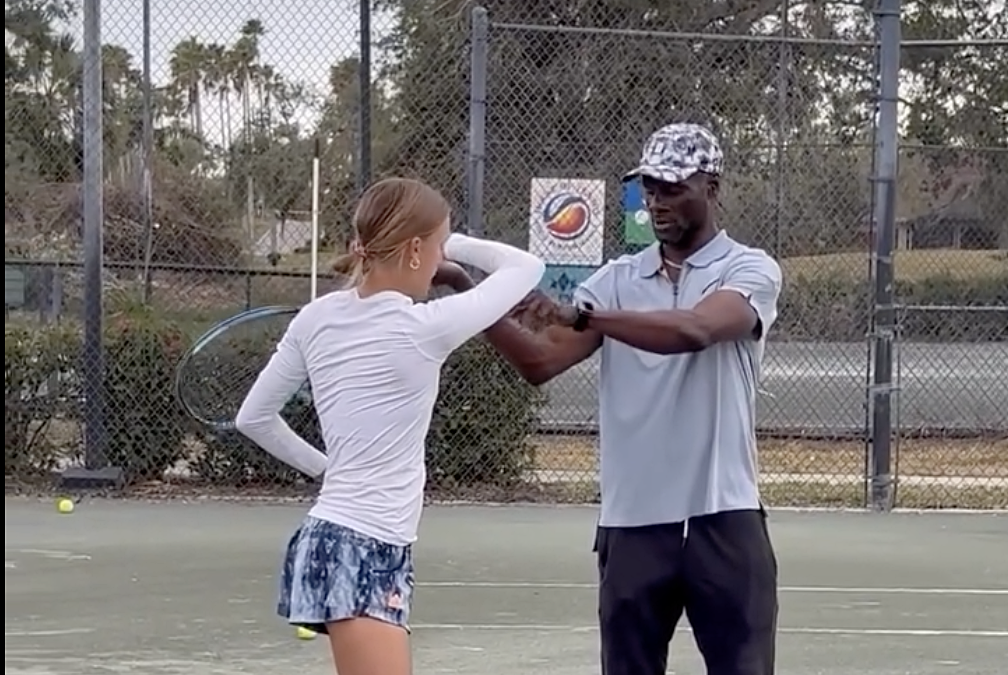 Celsius Tennis Coach Desmond Osuigwe and Sofija Dimitrievic